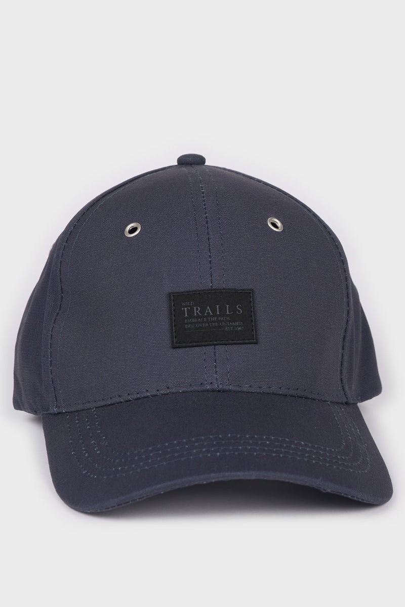 DeFacto Blue Man Man Cotton Label Print Cap Casual - Image 5